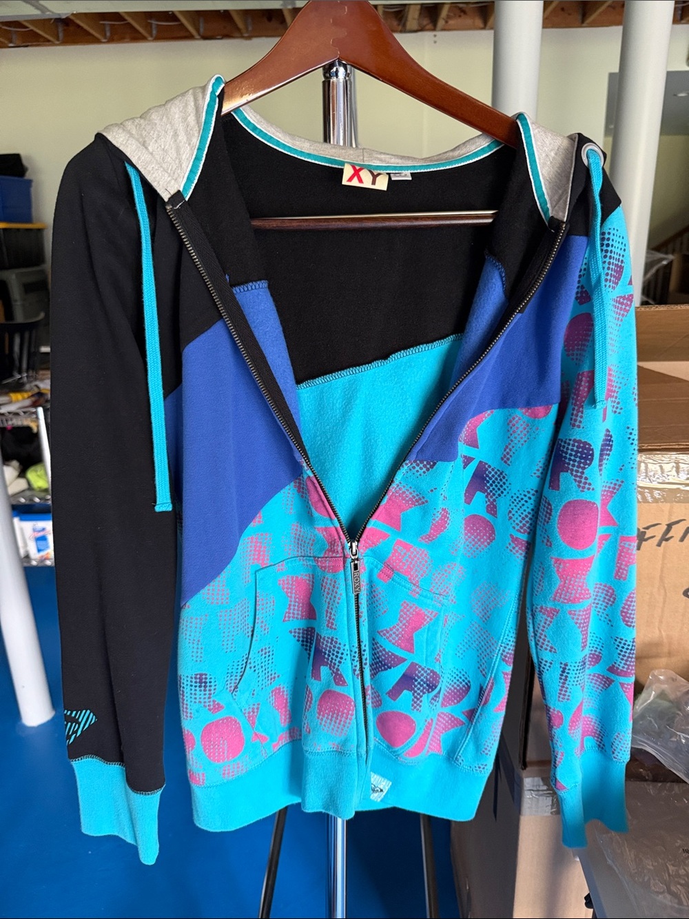 Roxy Teal, Roxy bought at PAC Sun Black & Pink Graphic Zip-Up Hoodie